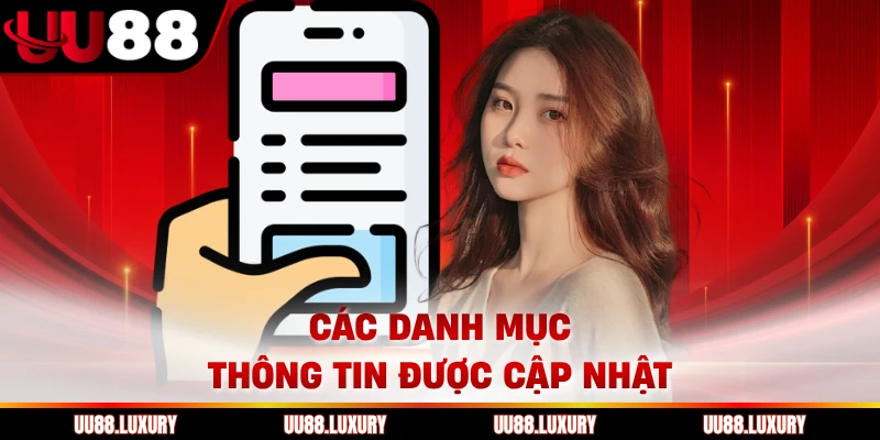 Các danh mục thông tin được cập nhật